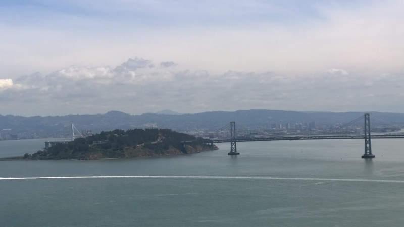 Il panorama della baia di San Francisco dalla coit tower